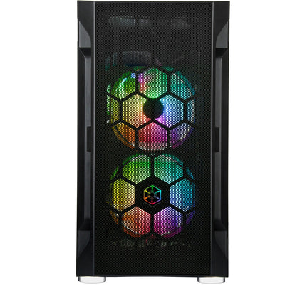 Silverstone sst-fah1mb-pro midi tower behuizing (zwart | 3x usb-a | rgb | tempered glass)