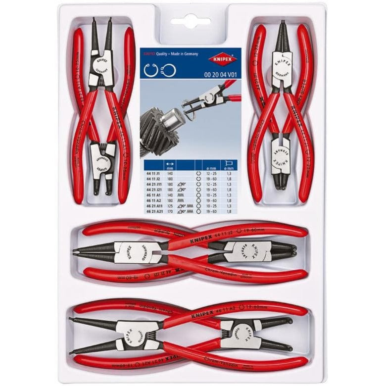 Knipex borgveertangenset 00 20 04 v01 (rood zwart, 8-delig)