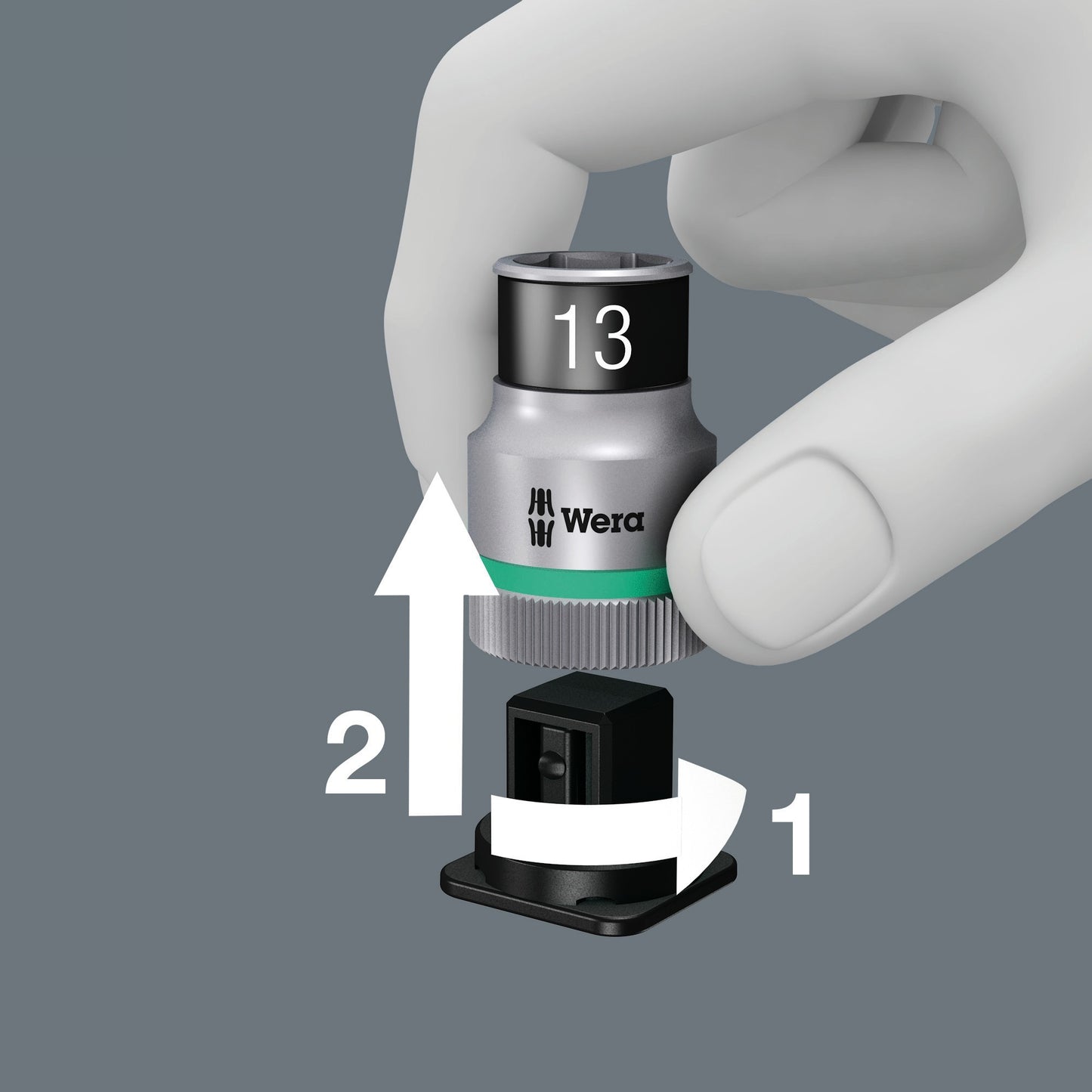 Wera 8100 sc 7 zyklop metal-ratelset met doorsteekvierkant 1 2 aandrijving gereedschapsset ( 28-delig )