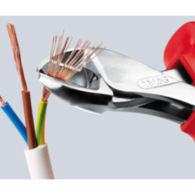Knipex x-cut compacte zijsnijtang 73 02 160 kniptang (snijkant met facet, doorstoken scharnier)