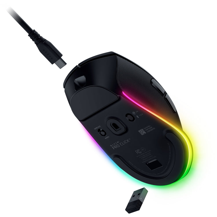 Razer pro click v2 gaming muis (zwart, tot 30.000 dpi, usb-c bluetooth 2.4 ghz)