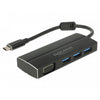 Delock usb-c 3.1 > 3x usb-a 3.0 + 1x vga usb-hub (zwart, 0,15 meter)