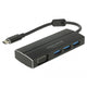Delock usb-c 3.1 > 3x usb-a 3.0 + 1x vga usb-hub (zwart, 0,15 meter)