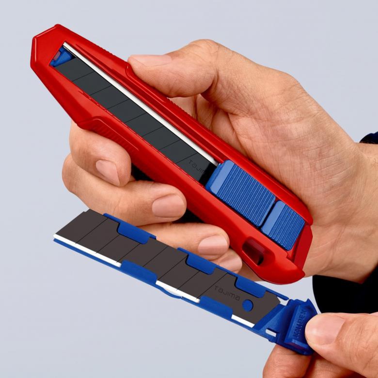 Knipex cutix universele mes stanleymes (rood blauw, incl. 2 mesbladen)