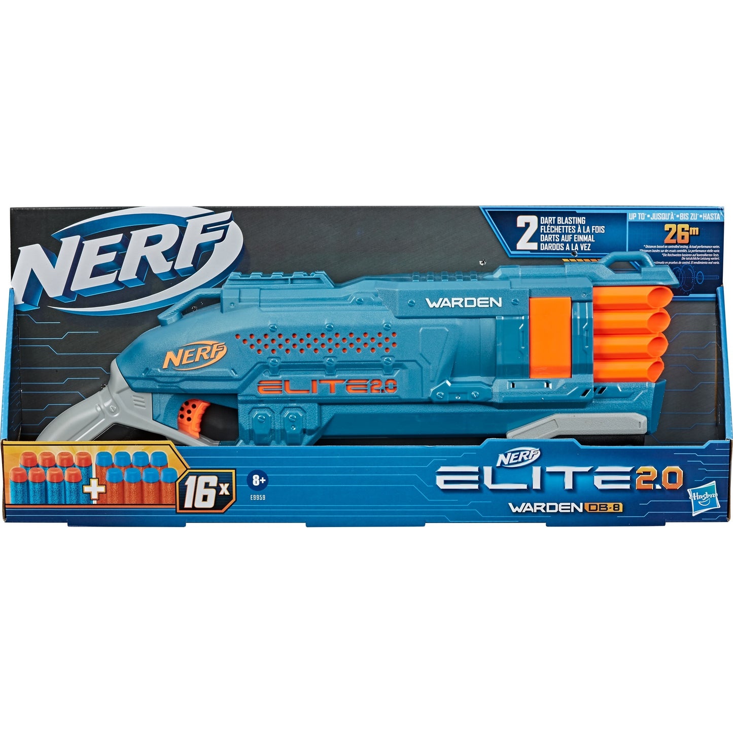 Hasbro nerf elite 2.0 warden db-8-blaster nerf-gun