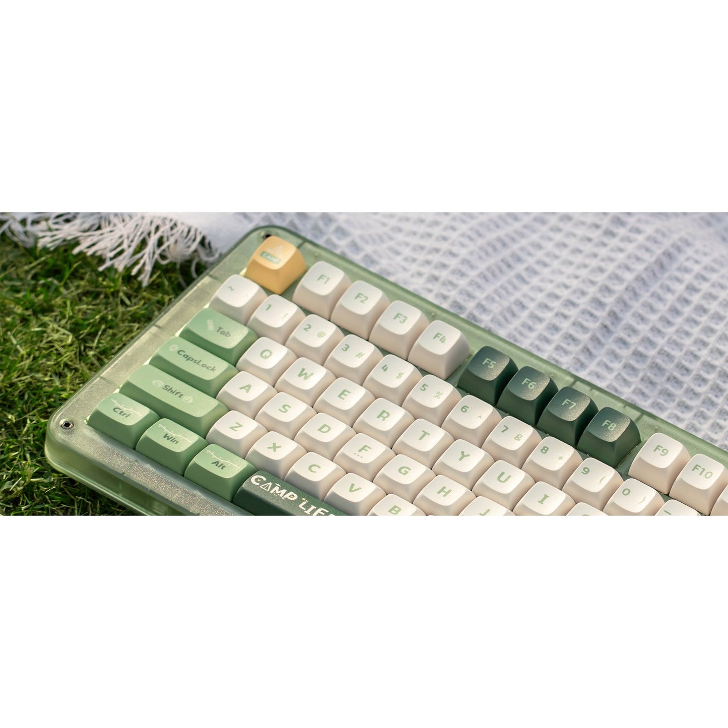 Iqunix zx75 camping wireless mechanical keyboard (groen, us lay-out (qwerty), cherry mx brown, 75%, rgb leds, hot-swappable, double-shot pbt, 2.4ghz | bluetooth 5.1 | usb-c)