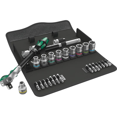 Wera 8100 sc 6 zyklop speed-ratelset, 1 2 -aandrijving gereedschapsset (zwart groen, 28-delig)