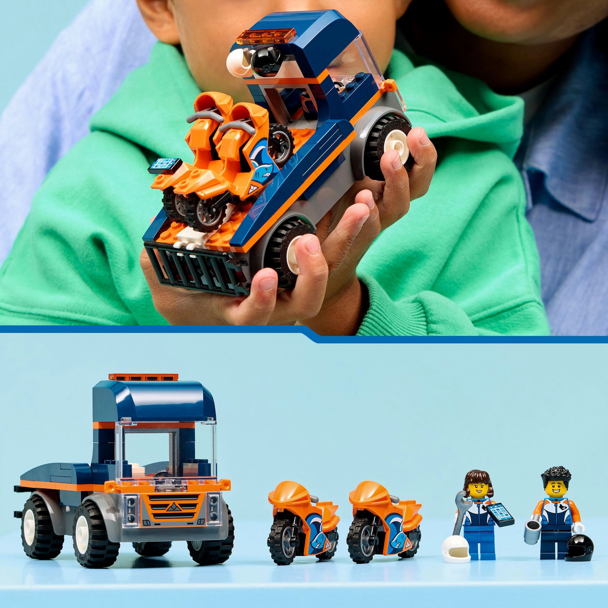 Lego city 60491 transportwagen voor motoren