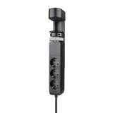 Neomounts ds22-840bl6 bureaucontactdoos met klem en usb-c en usb-a poorten - quick-charge 3-voudige stekkerdoos met usb (zwart, 3x stekker, 2x usb-c, 1x usb-a) - afbeelding 1