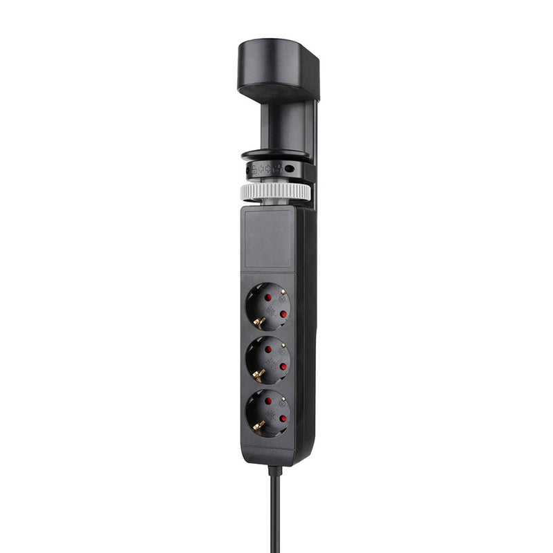 Neomounts ds22-840bl6 bureaucontactdoos met klem en usb-c en usb-a poorten - quick-charge 3-voudige stekkerdoos met usb (zwart, 3x stekker, 2x usb-c, 1x usb-a)