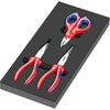 Wera 9781 schuimrubberen inzetstuk met knipex tangen set 2, 3‑delig tangenset (zwart grijs, in schuiminzet voor werkplaatswagen)