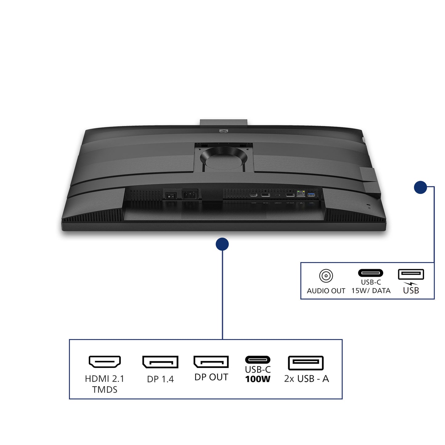 Philips 27b2u4601h 00 27 ledmonitor (zilver zwart, hdmi, displayport, usb-c, webcam, 120 hz)