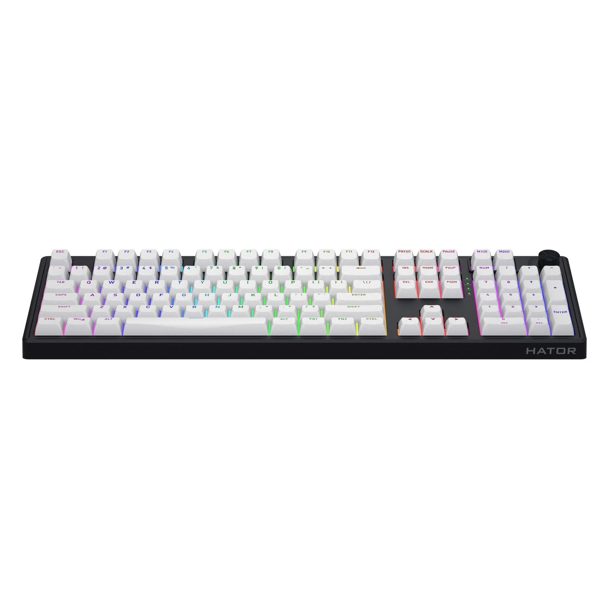 Hator skyfall wireless, gaming toetsenbord (zwart, us lay-out, hator aurum lemon, rgb, double shot abs, hot-swap, 2.4ghz bluetooth usb-c)