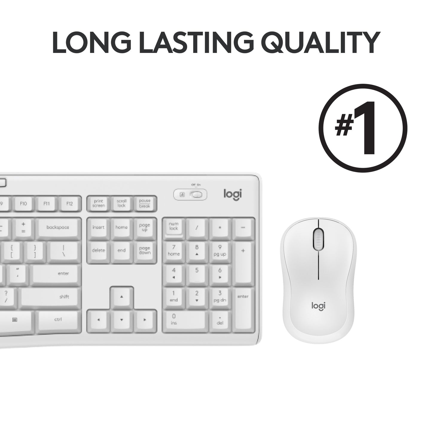Logitech mk295 silent wireless keyboard and mouse combo desktopset (grijs, us-international lay-out (qwerty), 100%)