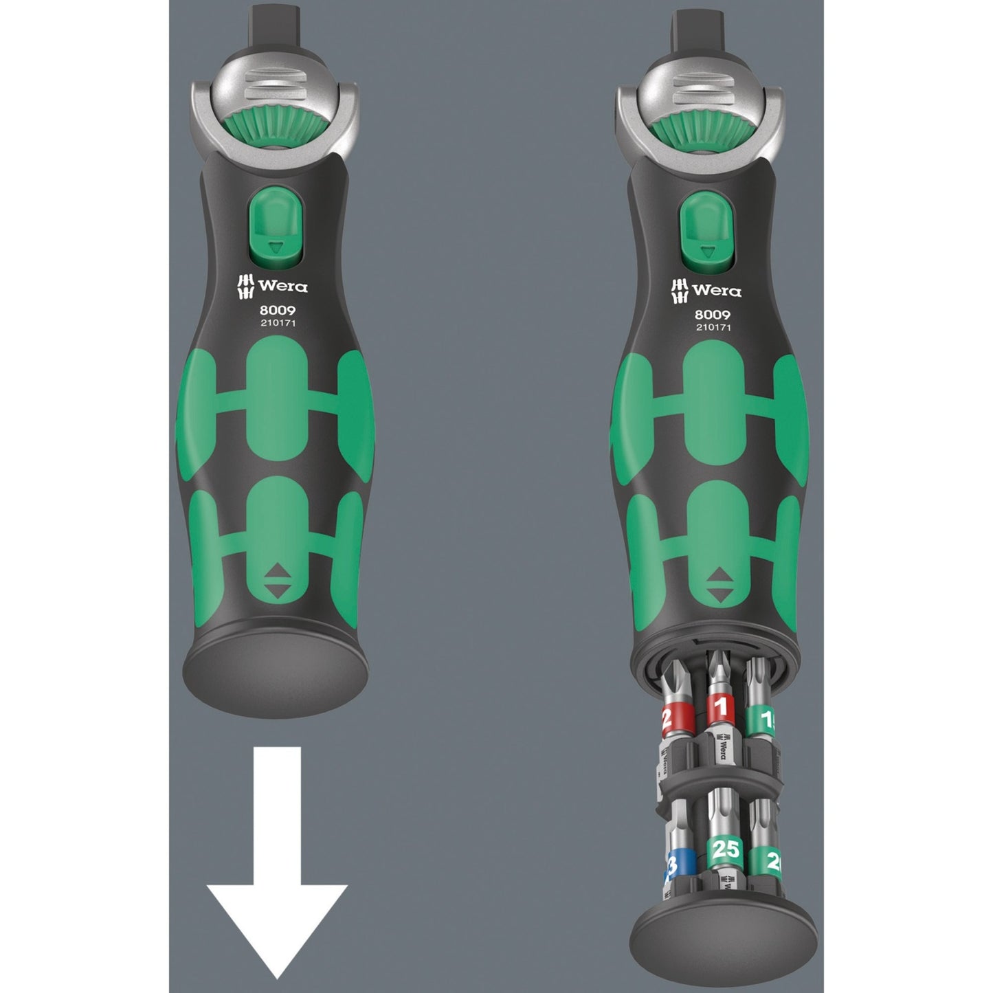 Wera 8009 zyklop pocket set 3 bitset (zwart groen, 27‑delig)