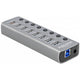 Delock usb 3.2 gen 1 hub met 7 poorten usb-hub (grijs)