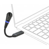 Delock usb zwanenhalsmicrofoon met mute knop (zwart) - afbeelding 2