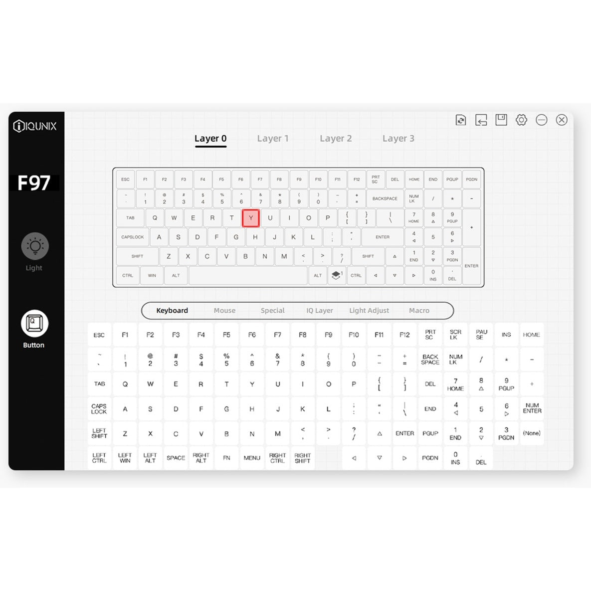Iqunix f97 camping wireless mechanical keyboard (groen, us lay-out (qwerty), cherry mx brown, 96%, rgb leds, hot-swappable, pbt, 2.4ghz | bluetooth 5.1 | usb-c)