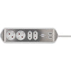 Brennenstuhl ®estilo hoekaansluitdoosstrook met usb laadfunctie 4-weg 2x beschermende contactdozen 2x euro zilver wit