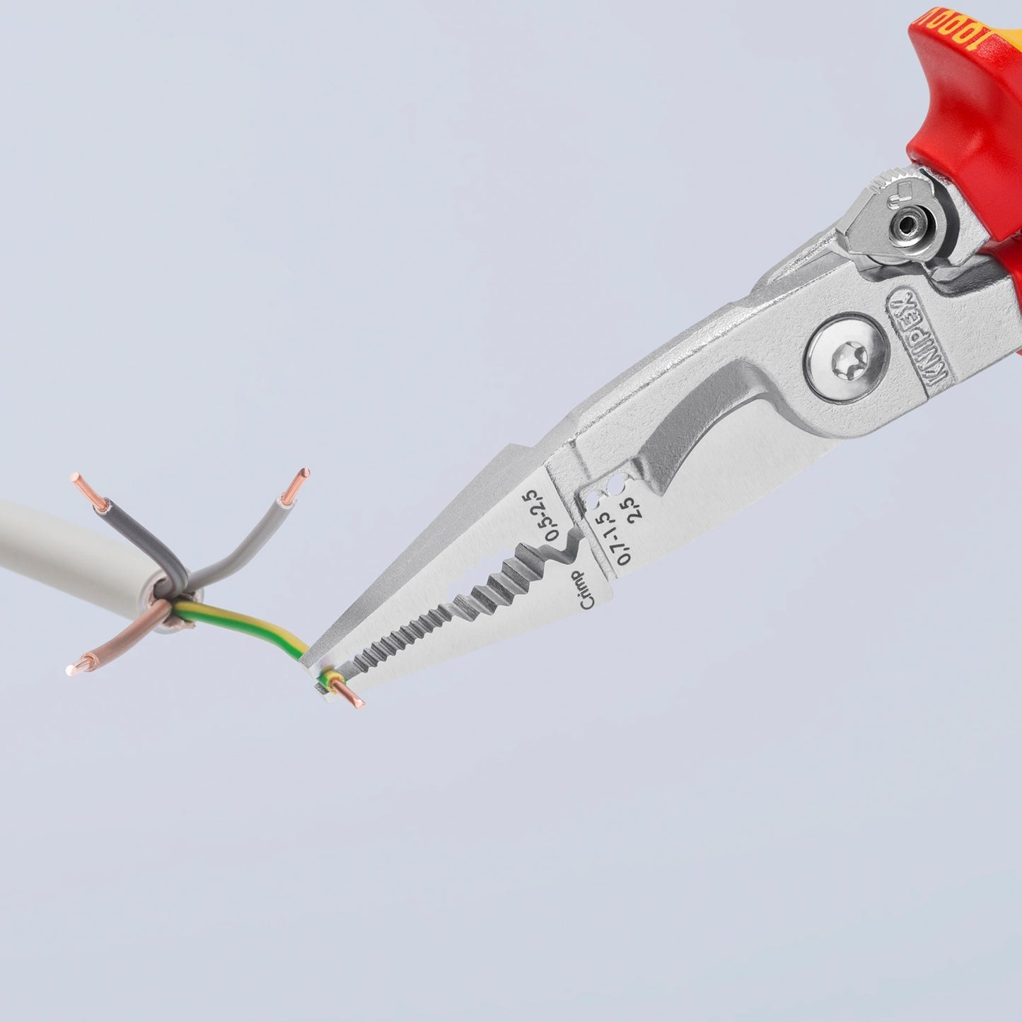 Knipex elektro installatietang 13 96 200 t (rood geel)