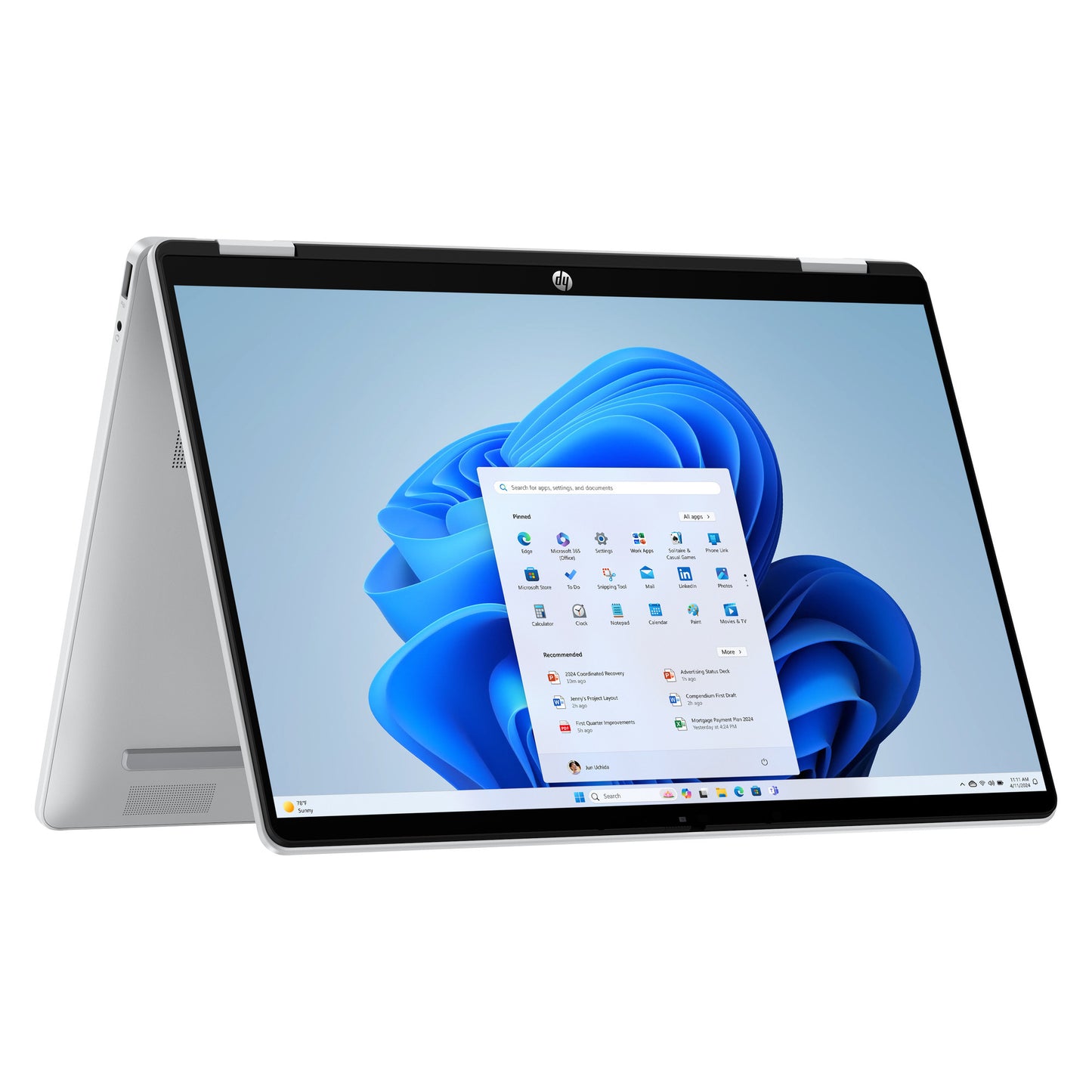 Hp omnibook 5 flip 2-in-1 14-fp0255ndx 14 laptop (zilver | core 5 120u | intel graphics | 16 gb | 512 gb ssd | touch)