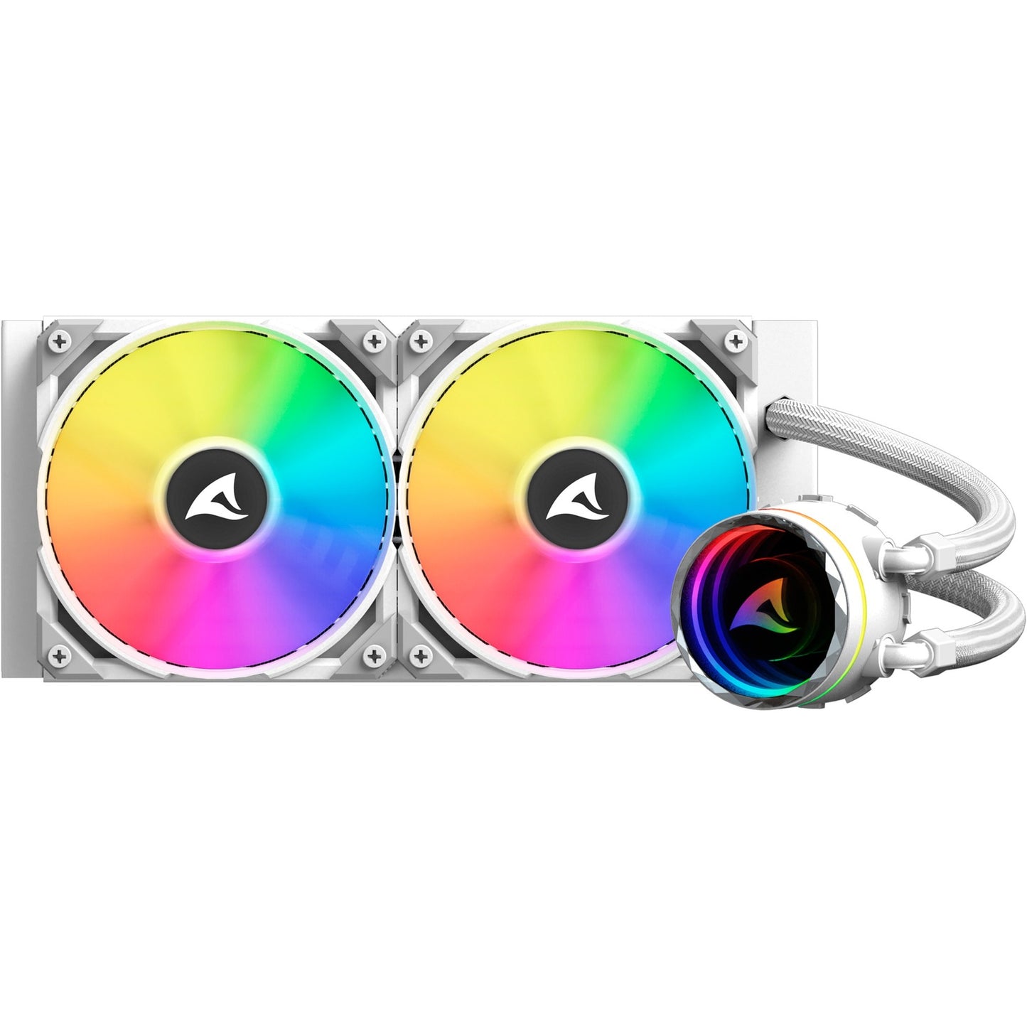 Sharkoon s80 rgb white waterkoeling (wit, 4-pins pwm fan-connector)