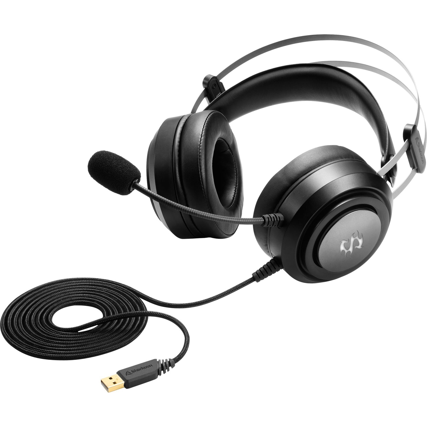 Sharkoon skiller sgh30 over-ear gaming headset (zwart, pc, playstation 4, playstation 5, rgb leds)