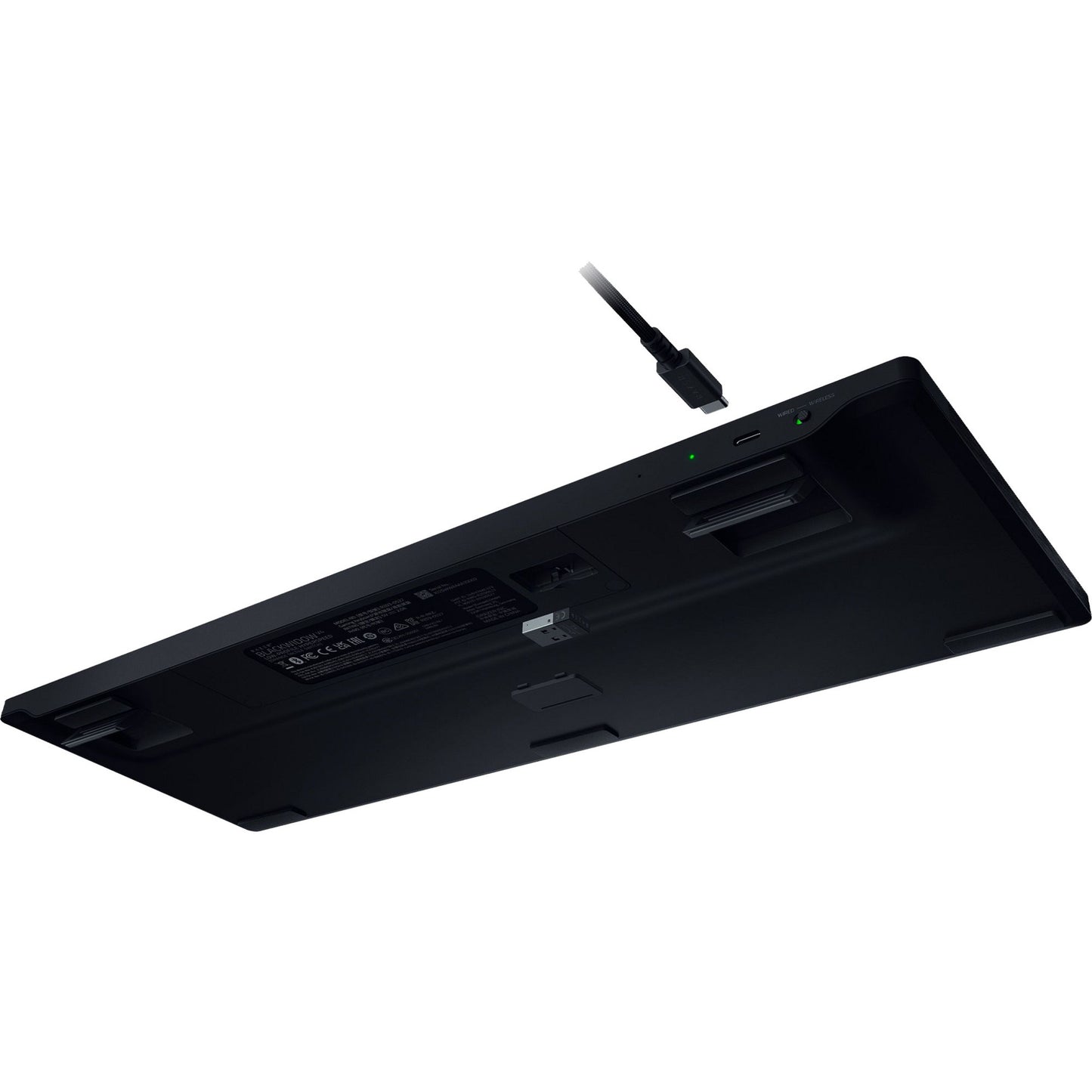 Razer blackwidow v4 low-profile hyperspeed rgb mechanisch gaming toetsenbord (zwart, us lay-out (qwerty), low-profile yellow, 100%)