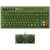 8bitdo retro 87 mechanical keyboard - xbox edition (groen, us lay-out (qwerty), kailh box jellyfish x, 80% (tkl), abs keycaps, bluetooth 5.0, wireless 2.4g, usb)