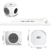Act connectivity stekkerdoos kubus met 3 stopcontacten, 30w power delivery usb-c a poorten, kabellengte 1,5m stekkerdoos (wit, type f)