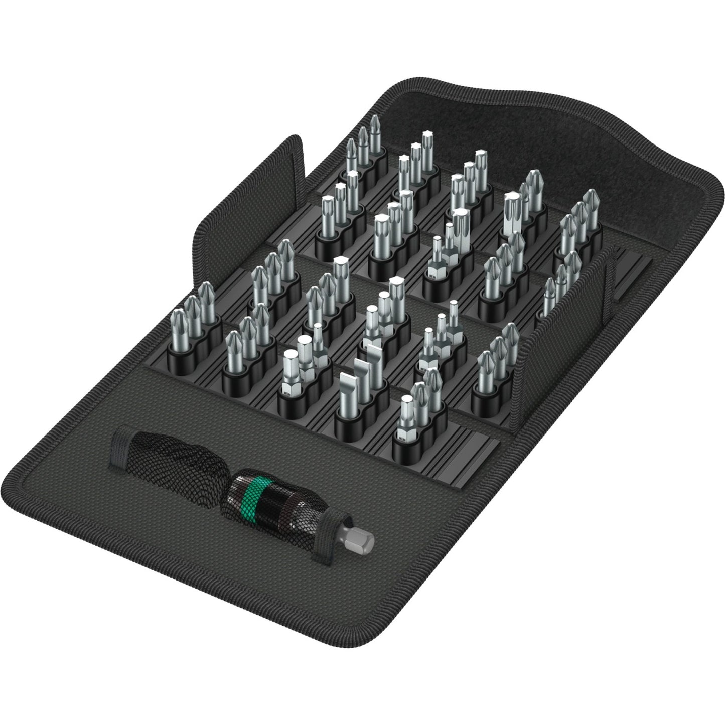 Wera bit-safe 61 universal 1, 61‑delig bitset (zwart groen)