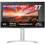 Lg ultrafine 27up850k-w 27 4k uhd monitor (zilver zwart, 2x hdmi, displayport, 2x usb-a, usb-c) - afbeelding 3