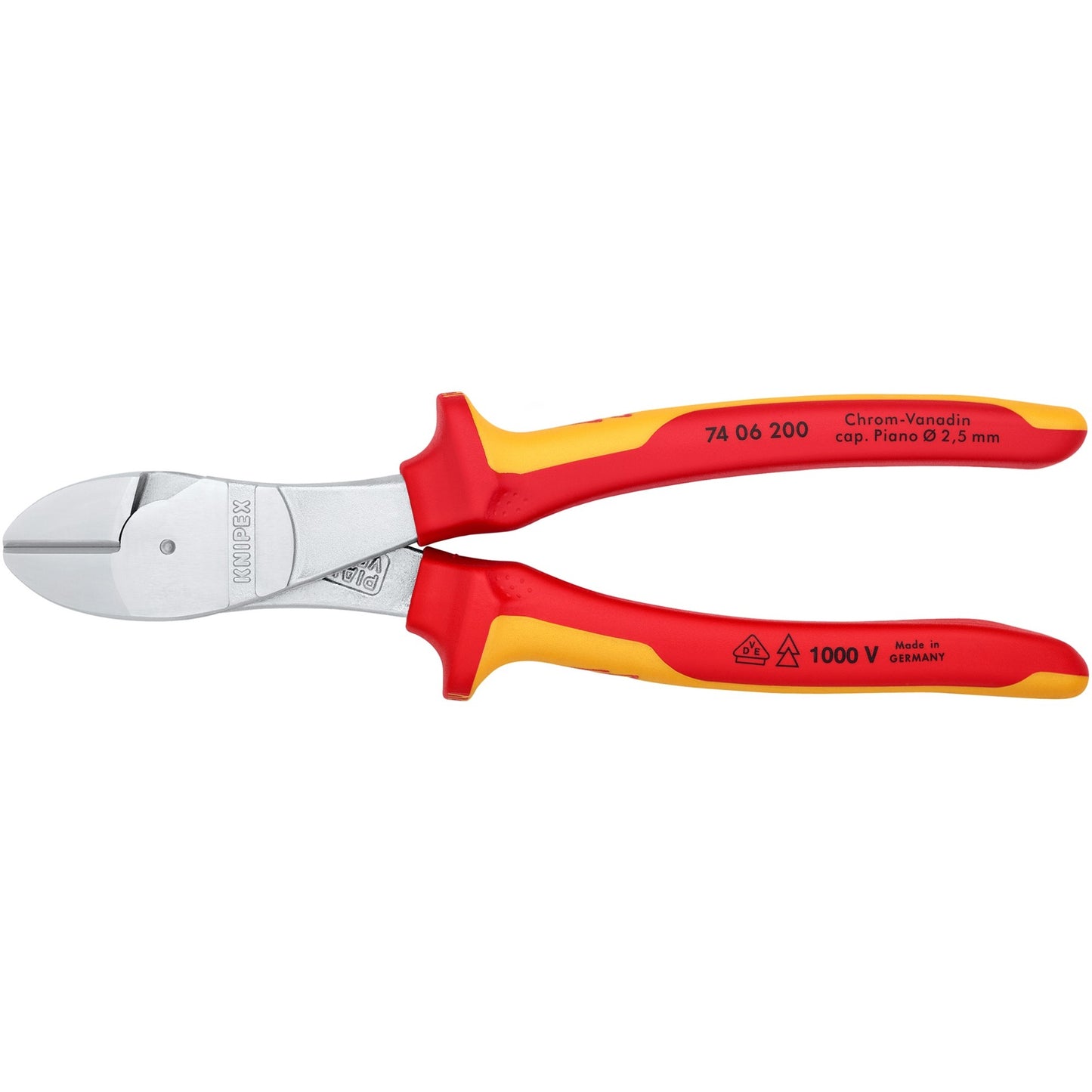 Knipex 74 06 200 kracht-zijsnijtang comfort 200mm vde