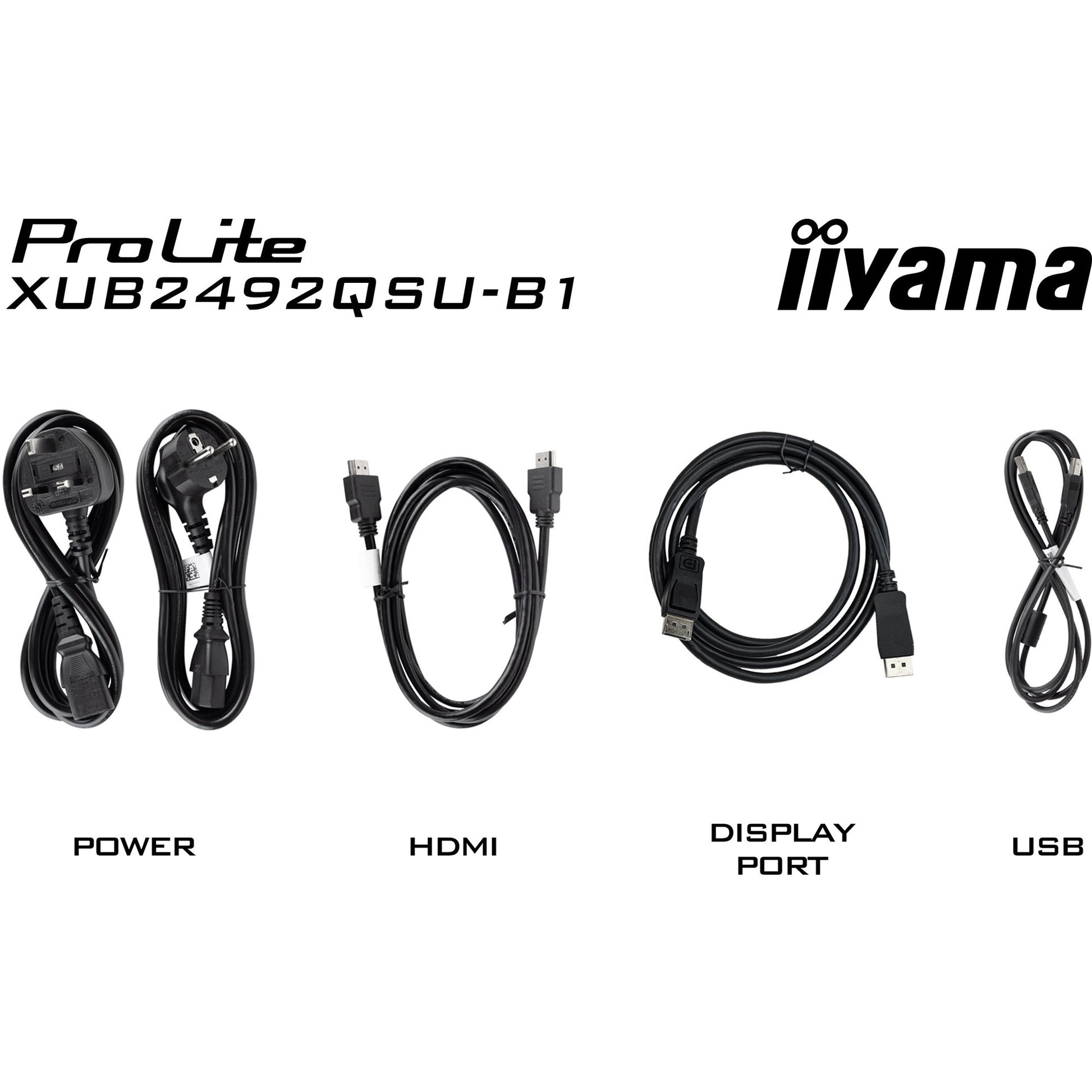 Iiyama prolite xub2492qsu-b1 23.8 monitor (zwart (mat), hdmi, displayport, 3x usb-a, usb-c)