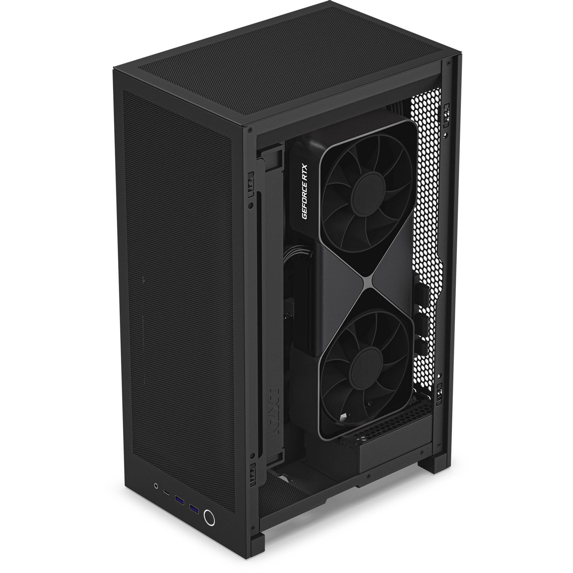 Nzxt h2 flow mini tower behuizing (zwart | 2x usb-a | 1x usb-c | tempered glass)
