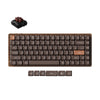 Keychron k3 max-h3w all-wood special edition rgb mechanisch toetsenbord (houtkleur, us lay-out (qwerty), milk pom brown, 75%, rgb leds, double-shot pbt, hot swap, 2.4ghz | bluetooth 5.1 | usb-c)