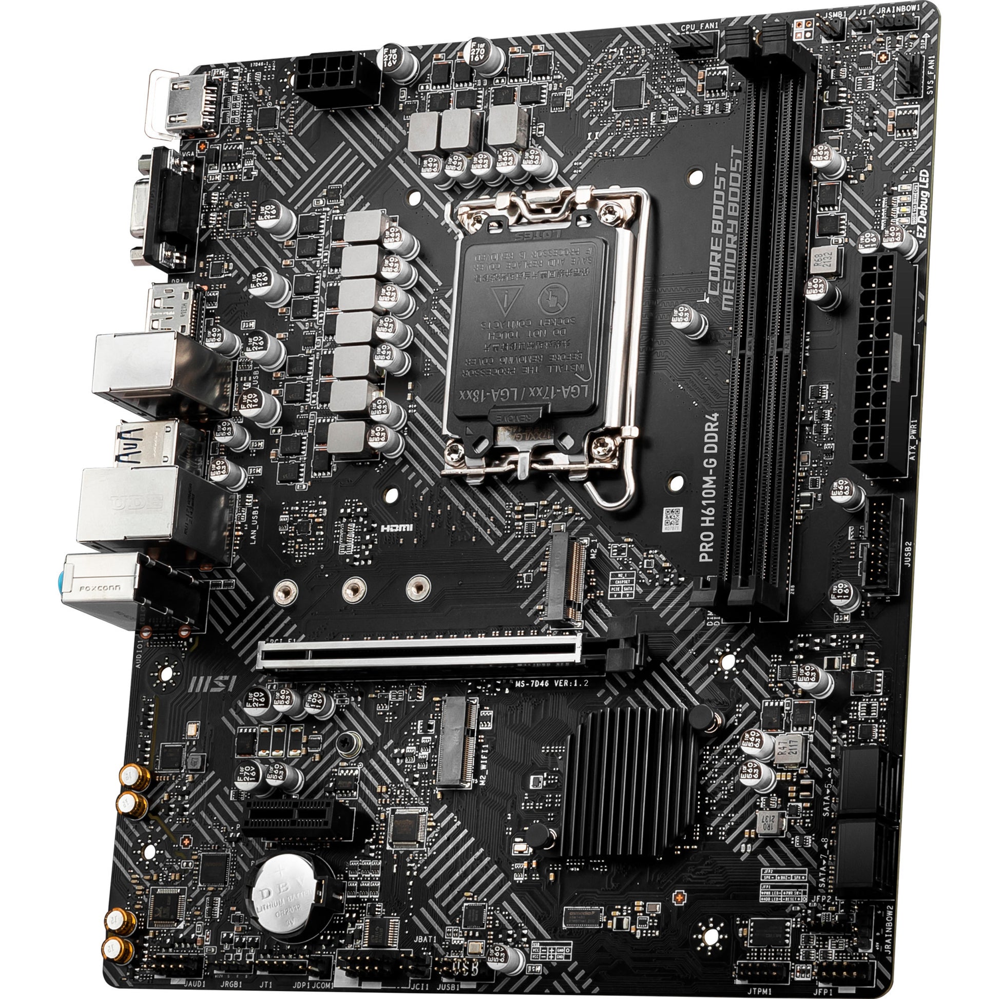Msi pro h610m-g ddr4 socket 1700 moederbord (gb-lan, sound, µatx)