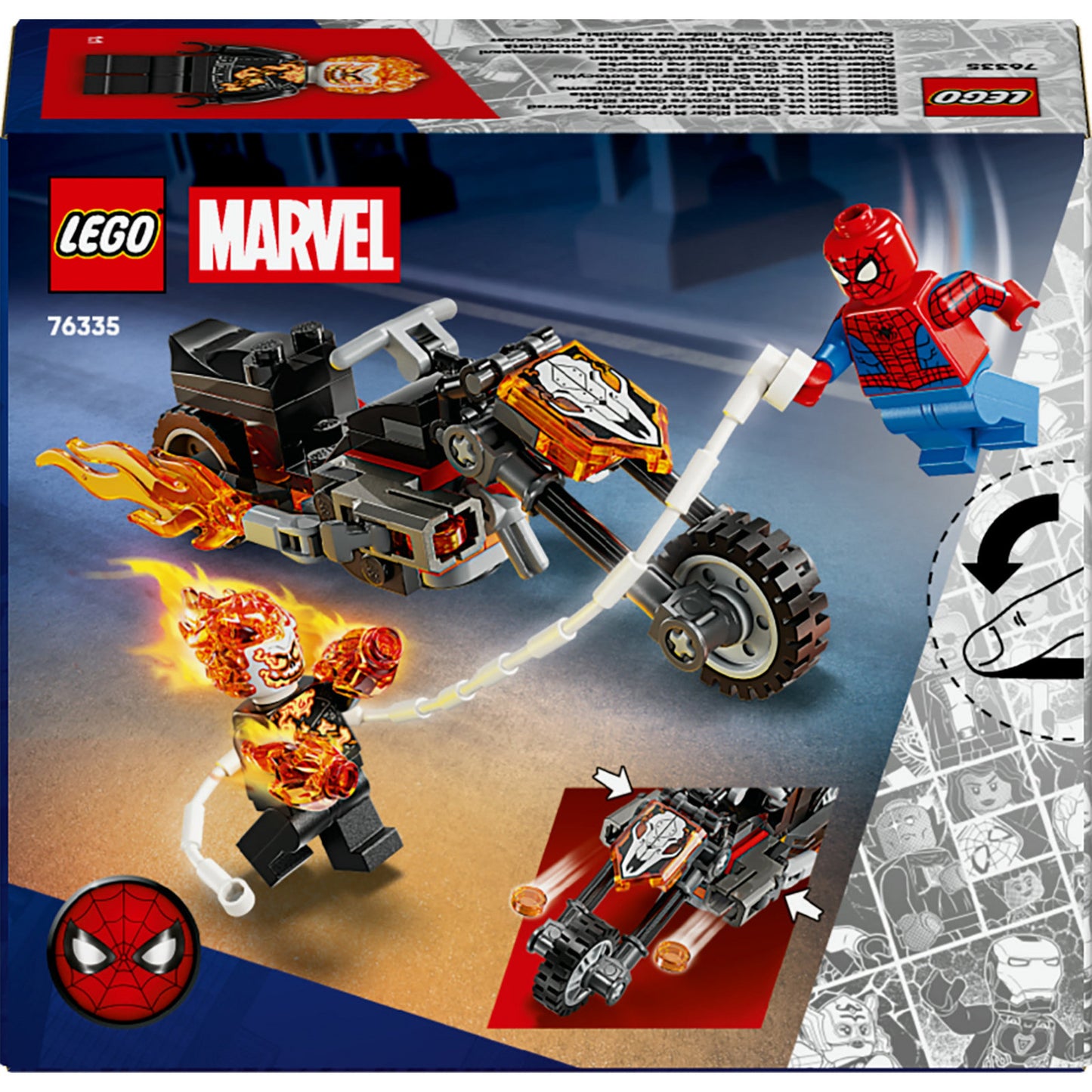 Lego super heroes 76335 marvel spider-man vs. ghost rider motor