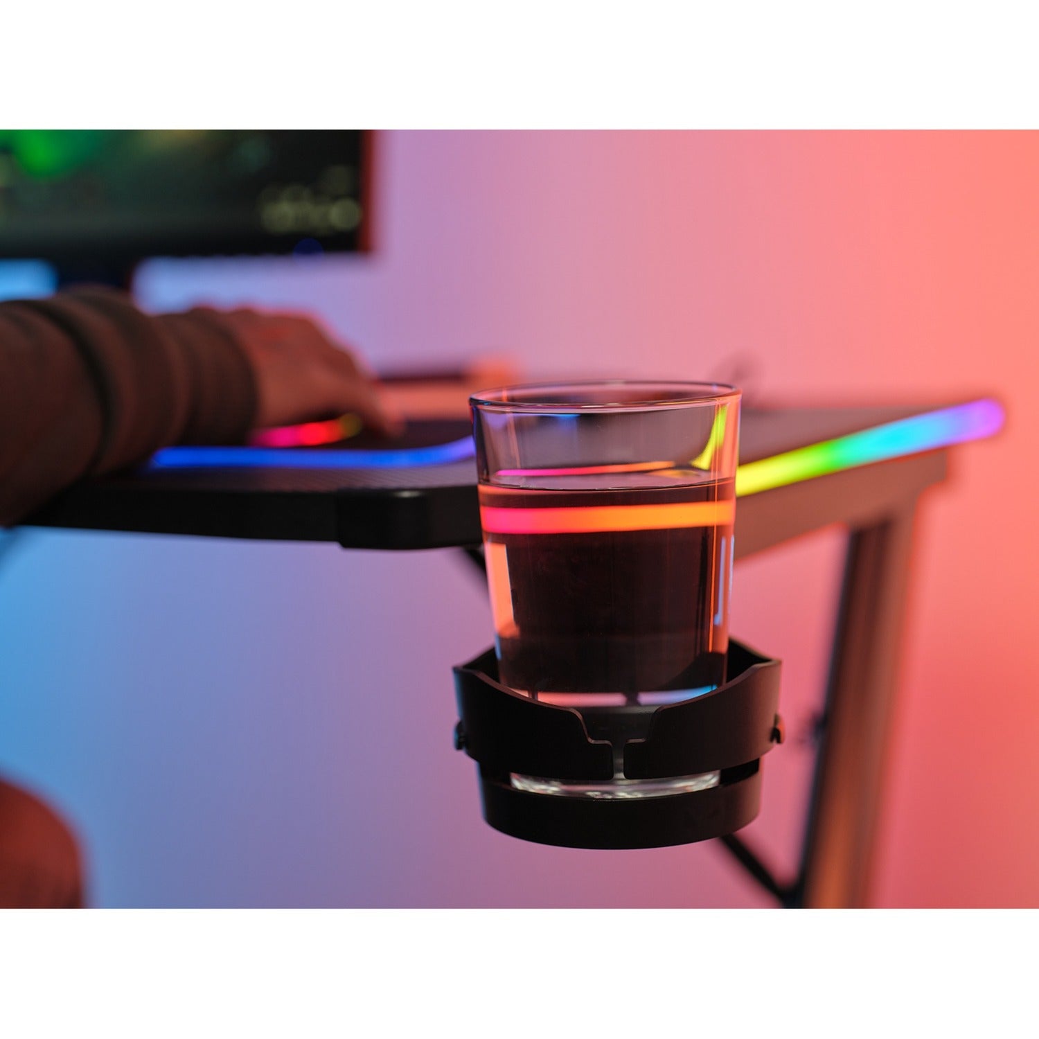 Trust gxt 709 luminus rgb-gamingbureau gaming desk (zwart)