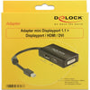 Delock mini displayport > displayport hdmi dvi adapter (zwart, 0,16 meter)
