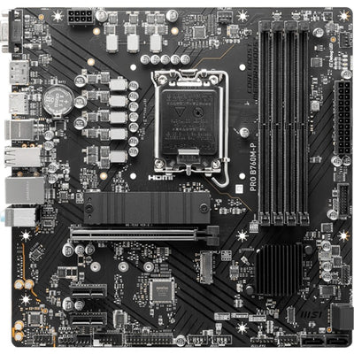 Msi pro b760m-p socket 1700 moederbord (zwart, raid, gb-lan, sound, µatx)
