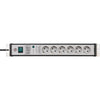Brennenstuhl premium-line stekkerdoos 6-voudig 19 formaat stekkerdoos (zwart lichtgrijs, 3 meter, 60.000 a overspanningsbeveiliging)