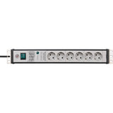 Brennenstuhl premium-line 60.000a stekkerdoos met overspanningsbeveiliging 6-voudig zwart lichtgrijs 3m h05vv-f 3g1,5 19 formaat - afbeelding 2