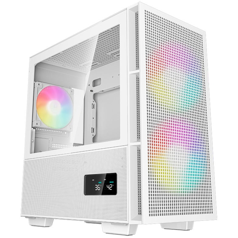 Deepcool ch360 digital mini tower behuizing (wit | 1x usb-a | 1x usb-c | rgb | tempered glass)