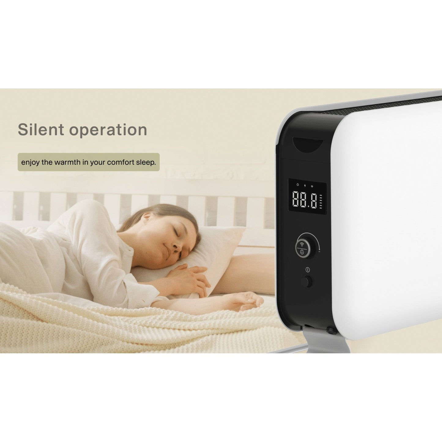 Mill wifi convectorkachel co1500maxwifi3 (wit zwart, 1500 watt, wifi + app control)