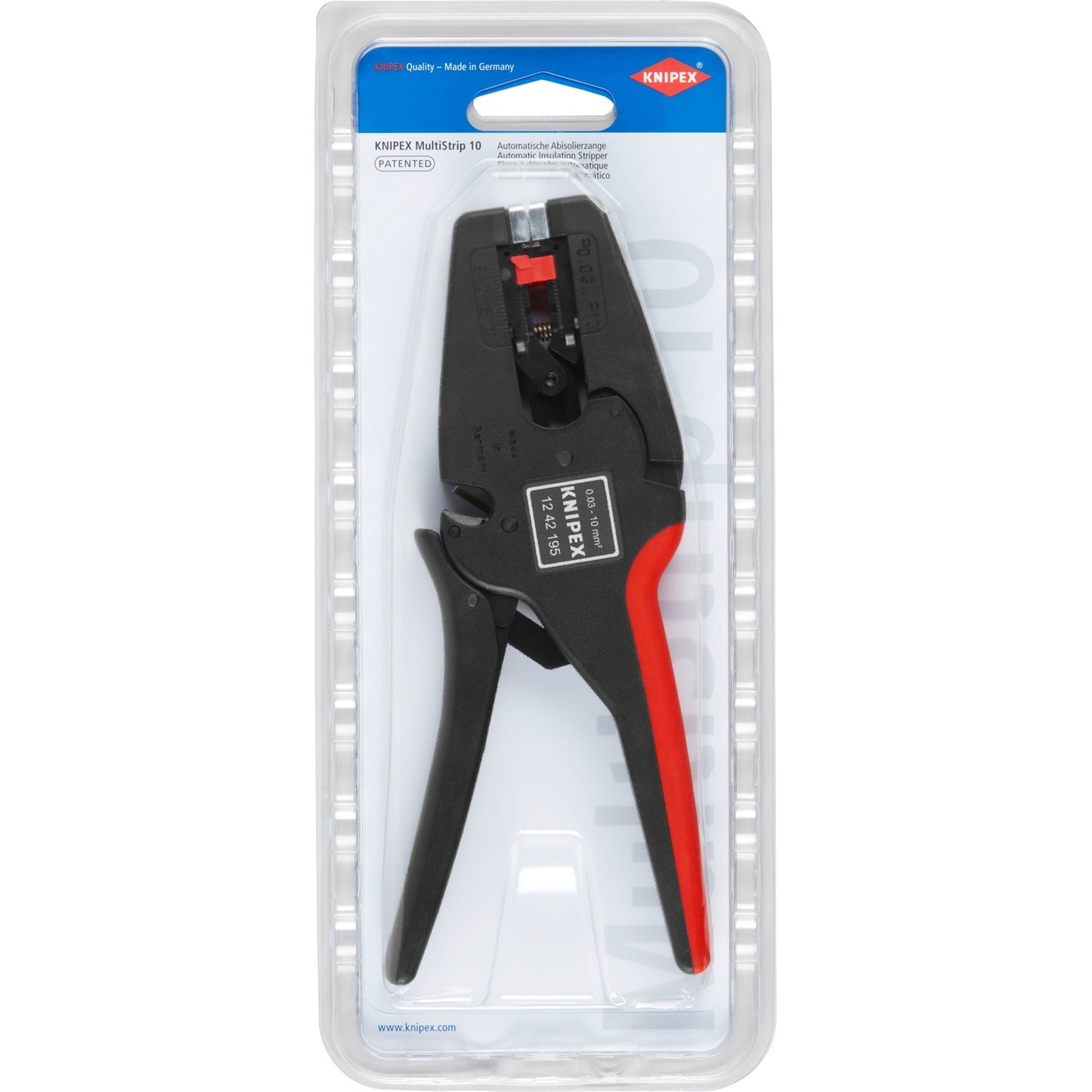 Knipex multistrip 10 automatische afstriptang 1242195 (zwart rood)