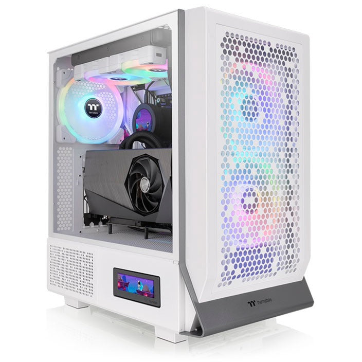 Thermaltake ceres 300 tg argb snow midi tower behuizing (wit | 2x usb-a | 1x usb-c | rgb | tempered glass)