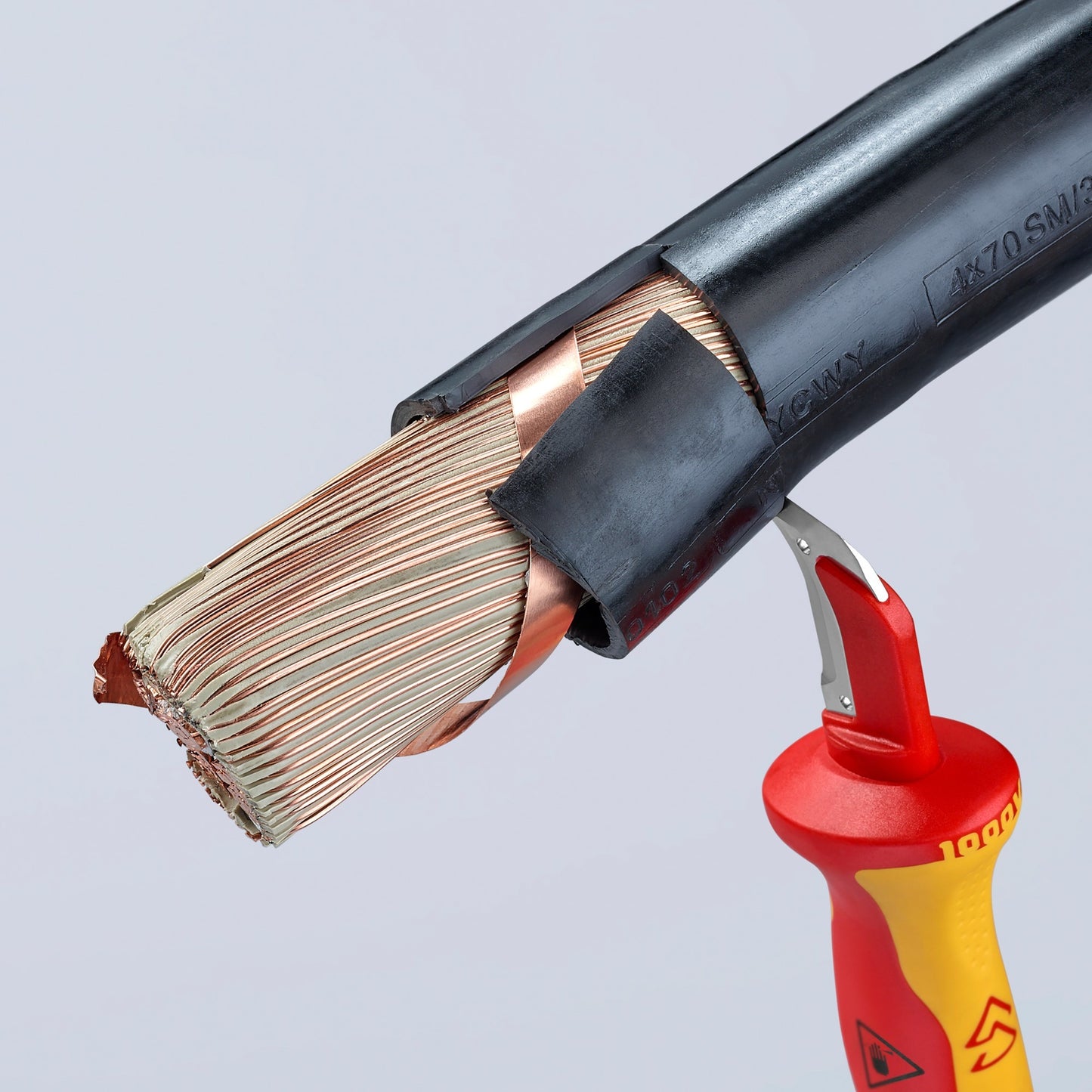 Knipex ontmantelingsmes 9855sb (rood geel, 180 mm)