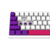 Lorgar kbp70mw, gaming toetsenbord (wit, us lay-out, logar toxic purple, 65%, rgb, hot-swappable, pbt double-shot, bluetooth 2.4ghz usb)