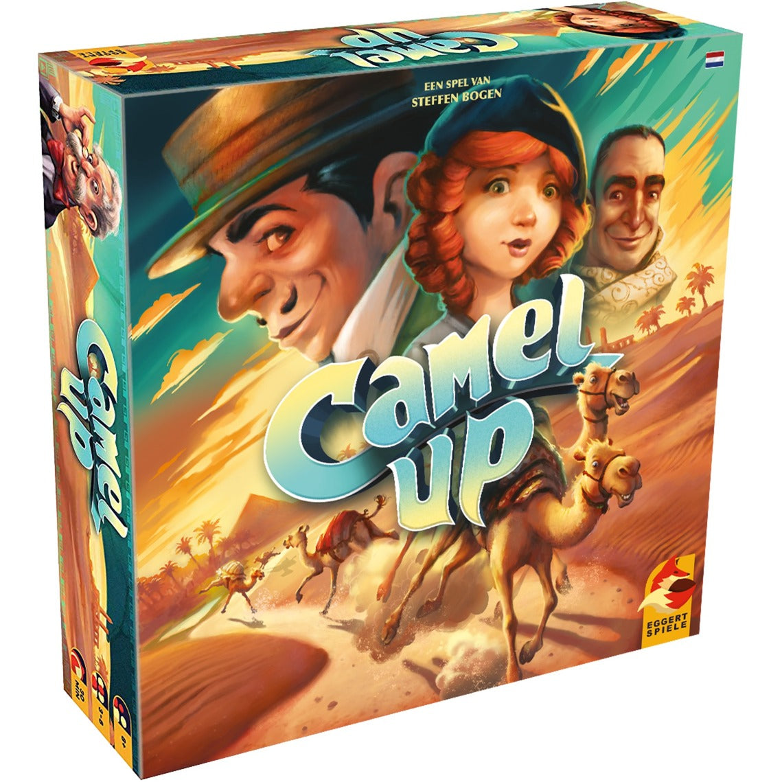 Asmodee eggertspiele camel up - bordspel kamelenrace - nieuwe editie met 3d palmboom